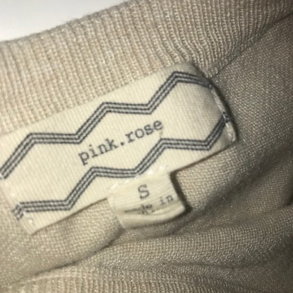 PINK ROSE SMALL TAN & BLACK STRIPED V-NECK SWEATER - Picture 5 of 6